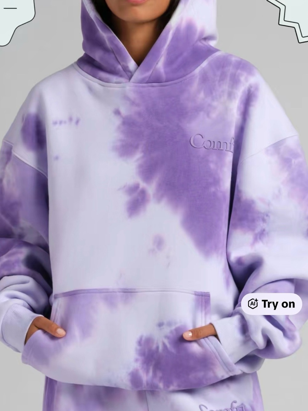 COMFRT NEW COLOR Tie-Dye Lavender  cloud Crewneck Hoodie 💜💜💜